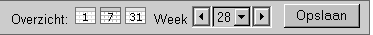 maand en week ureninvoerscherm
